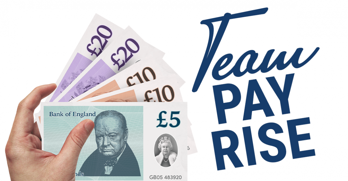 Team payrise header graphic Team pay rise image